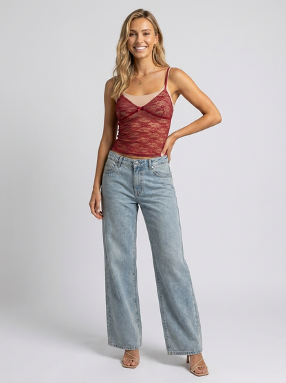 Meribel Lace Top - Red