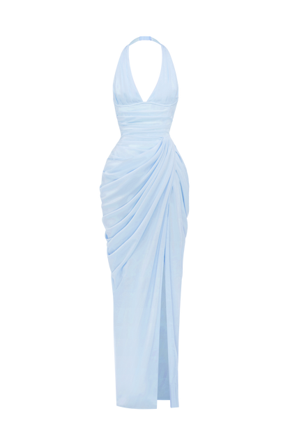 Minette Halter Maxi Dress - Baby Blue
