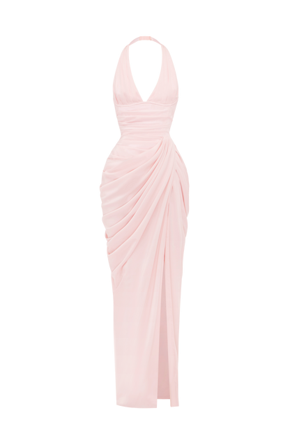 Minette Halter Maxi Dress - Blush Pink