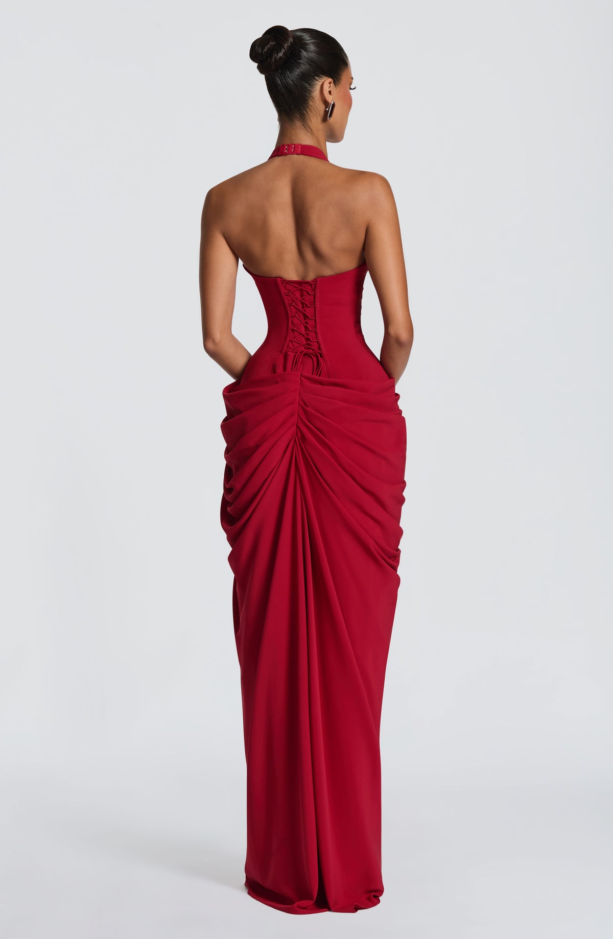 Minette Halter Maxi Dress - Deep Red