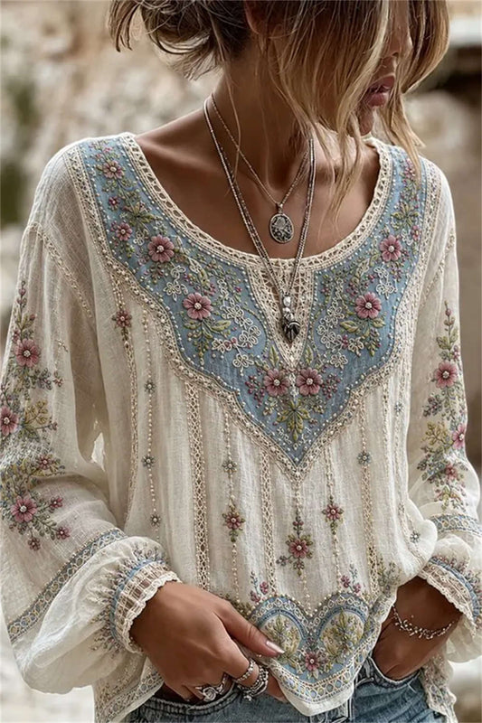 Mirella Embroidered Blouse - White