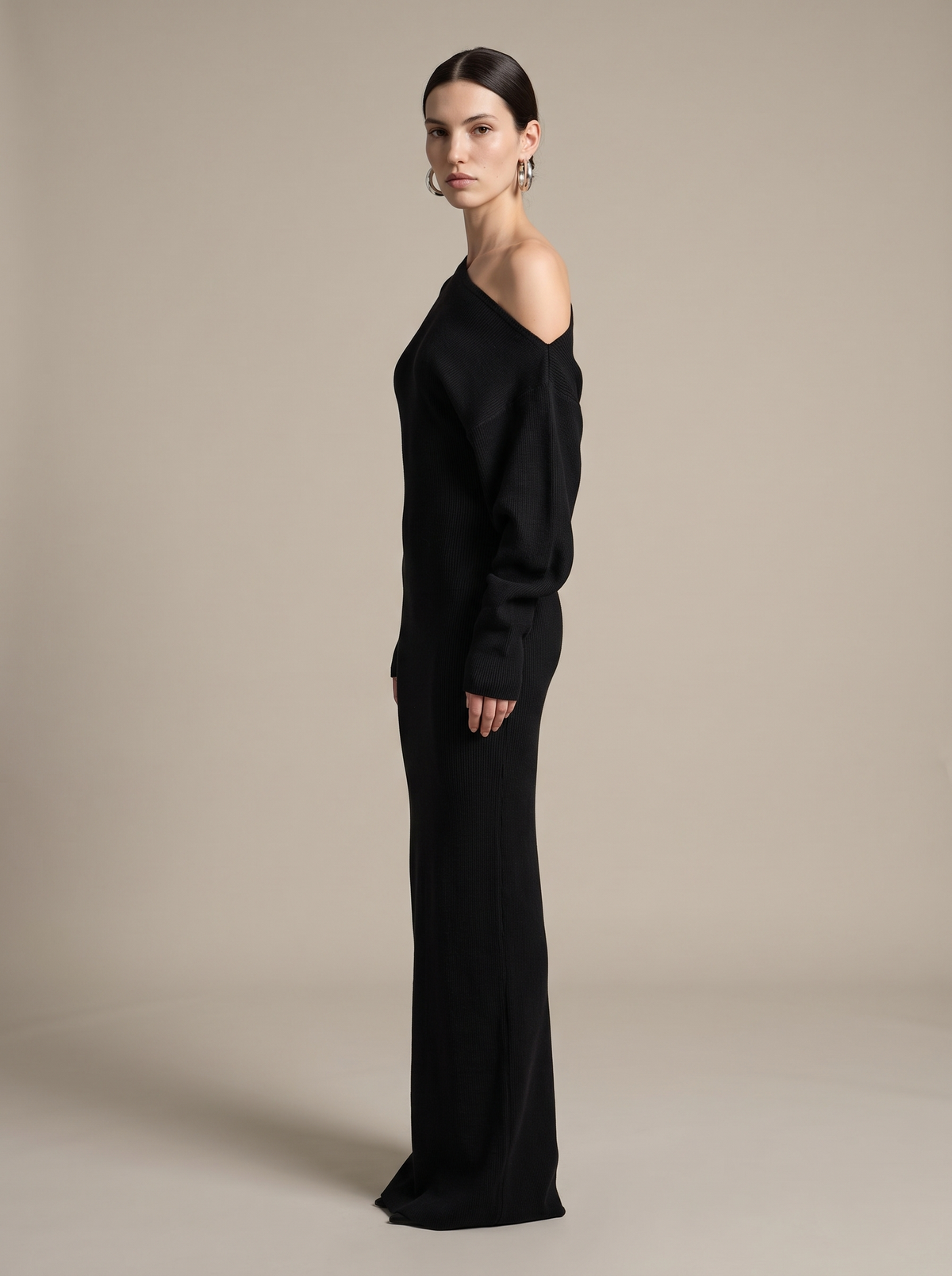 Nadege Knit Maxi Dress - Black