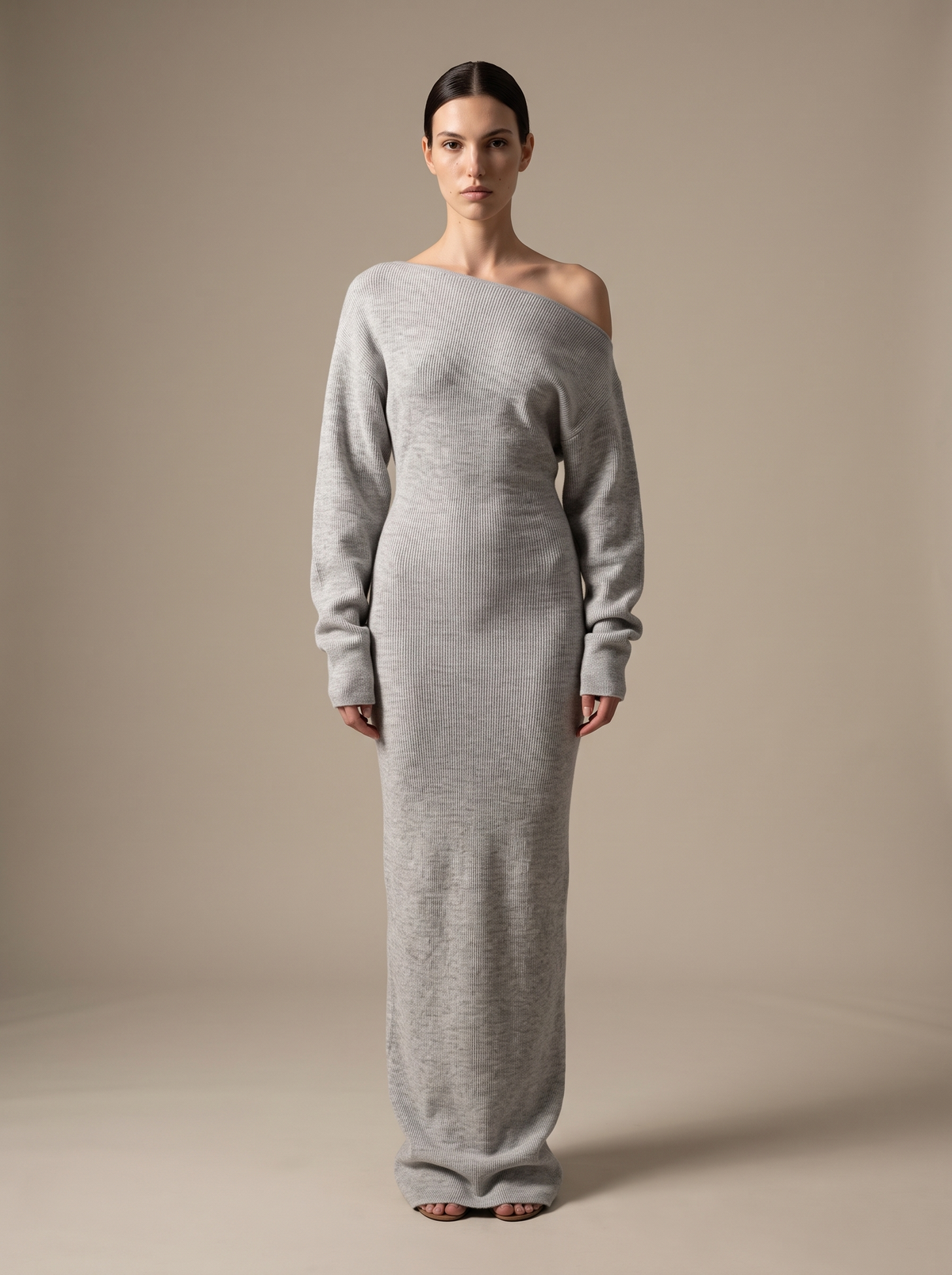 Nadege Knit Maxi Dress - Heather Grey