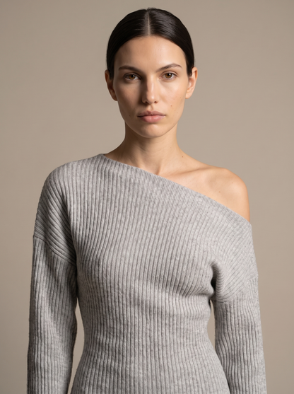 Nadege Knit Maxi Dress - Heather Grey