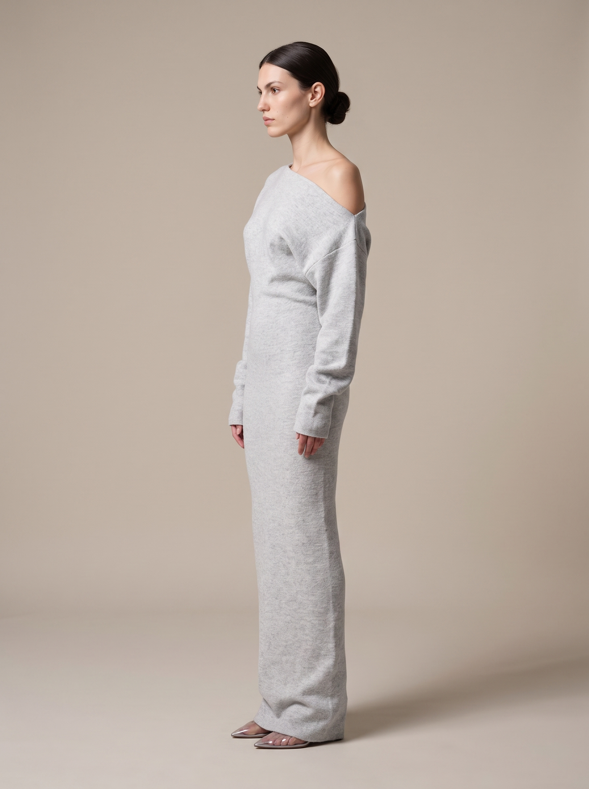 Nadege Knit Maxi Dress - Heather Grey