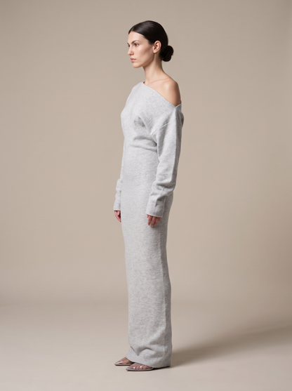 Nadege Knit Maxi Dress - Heather Grey