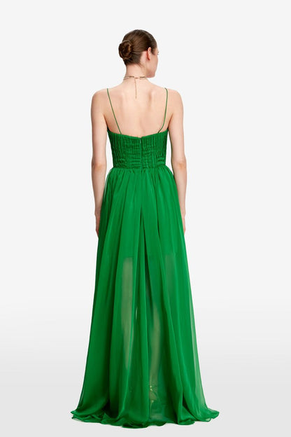 Noelie Chiffon Maxi Dress - Emerald Green