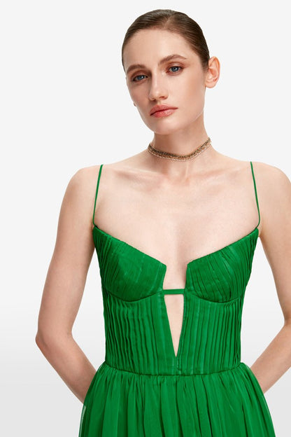 Noelie Chiffon Maxi Dress - Emerald Green