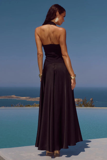Odina Halter Maxi Dress - Black