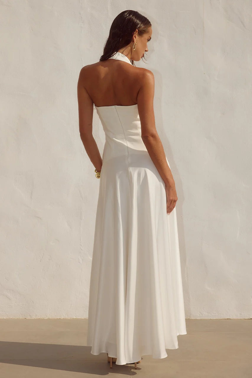 Odina Halter Maxi Dress - Ivory