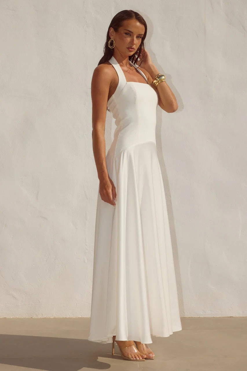 Odina Halter Maxi Dress - Ivory