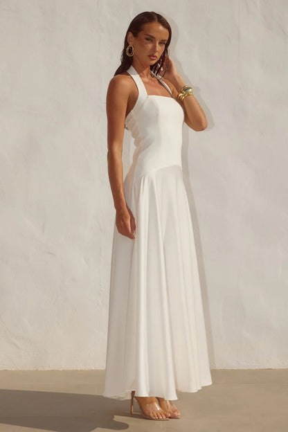 Odina Halter Maxi Dress - Ivory