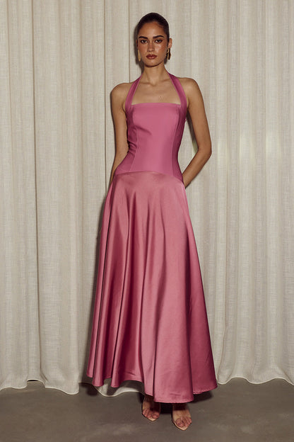 Odina Halter Maxi Dress - Rose