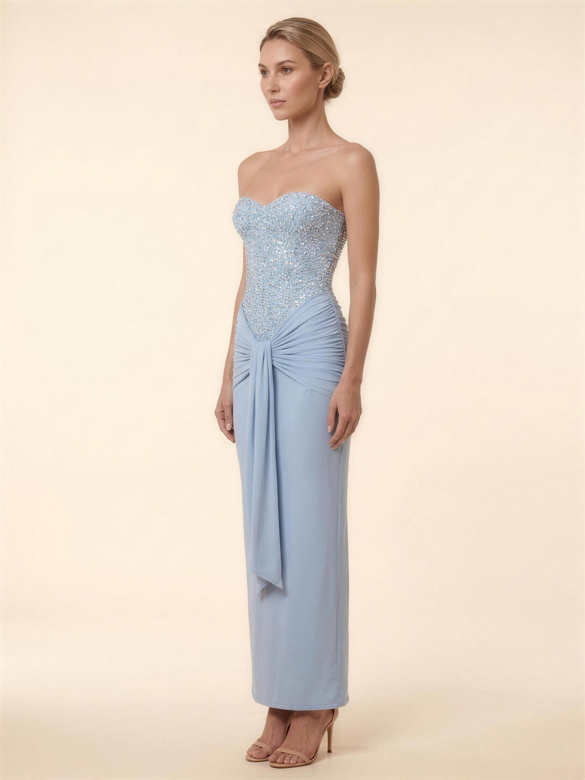 Olympe Corset Maxi Dress - Baby Blue