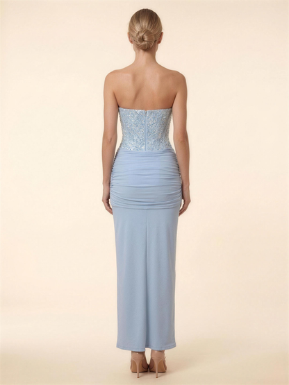 Olympe Corset Maxi Dress - Baby Blue