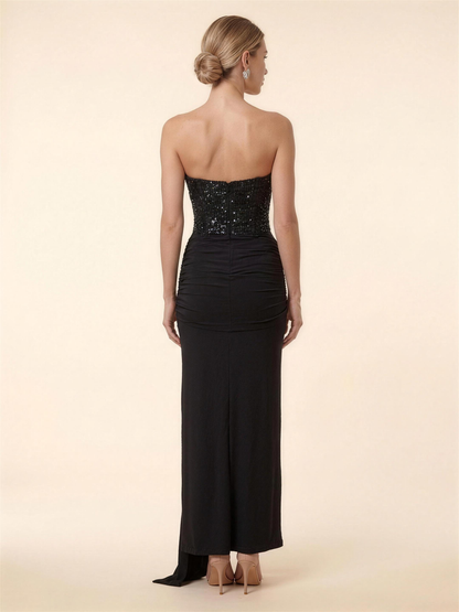 Olympe Corset Maxi Dress - Black