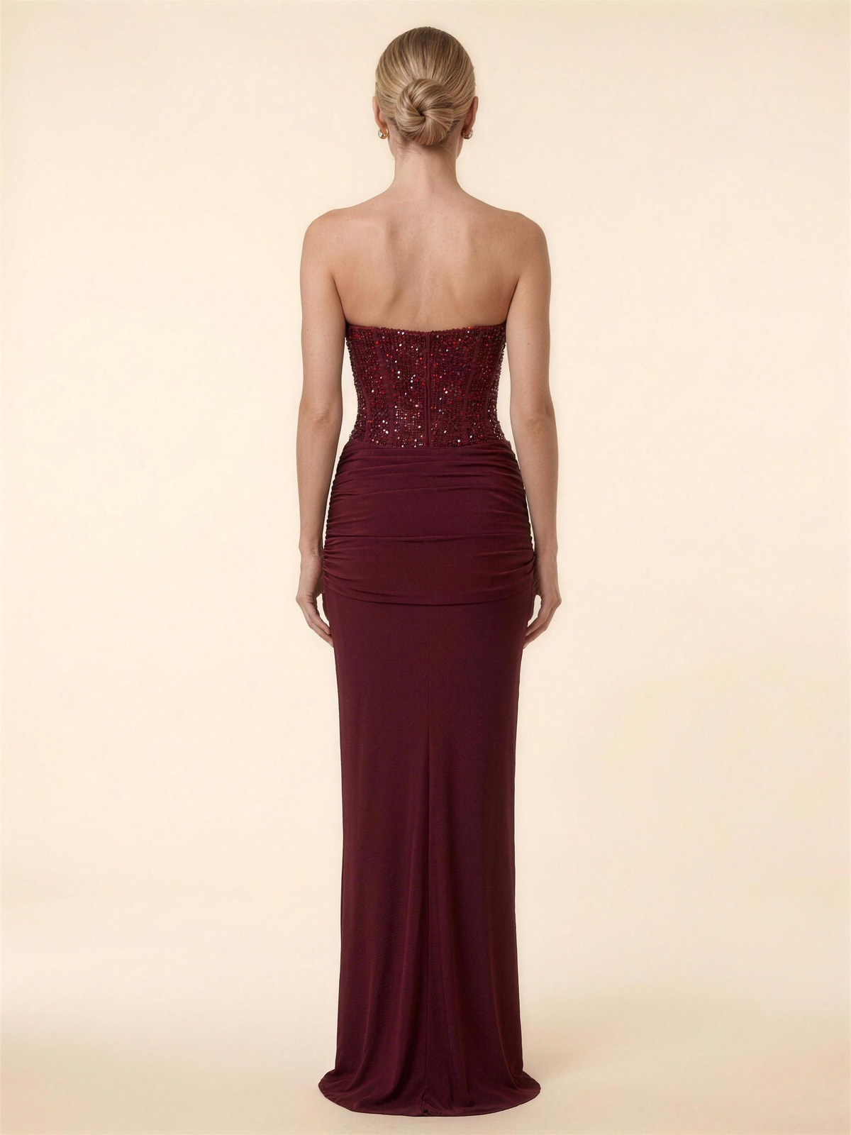 Olympe Corset Maxi Dress - Burgundy
