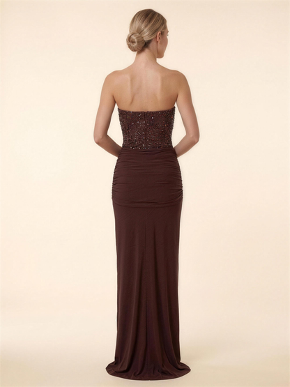 Olympe Corset Maxi Dress - Chocolate Brown