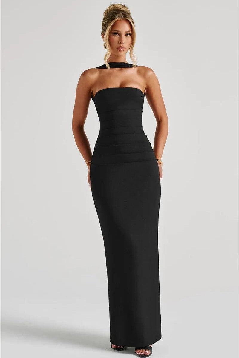 Onifa Scarf Maxi Dress - Black