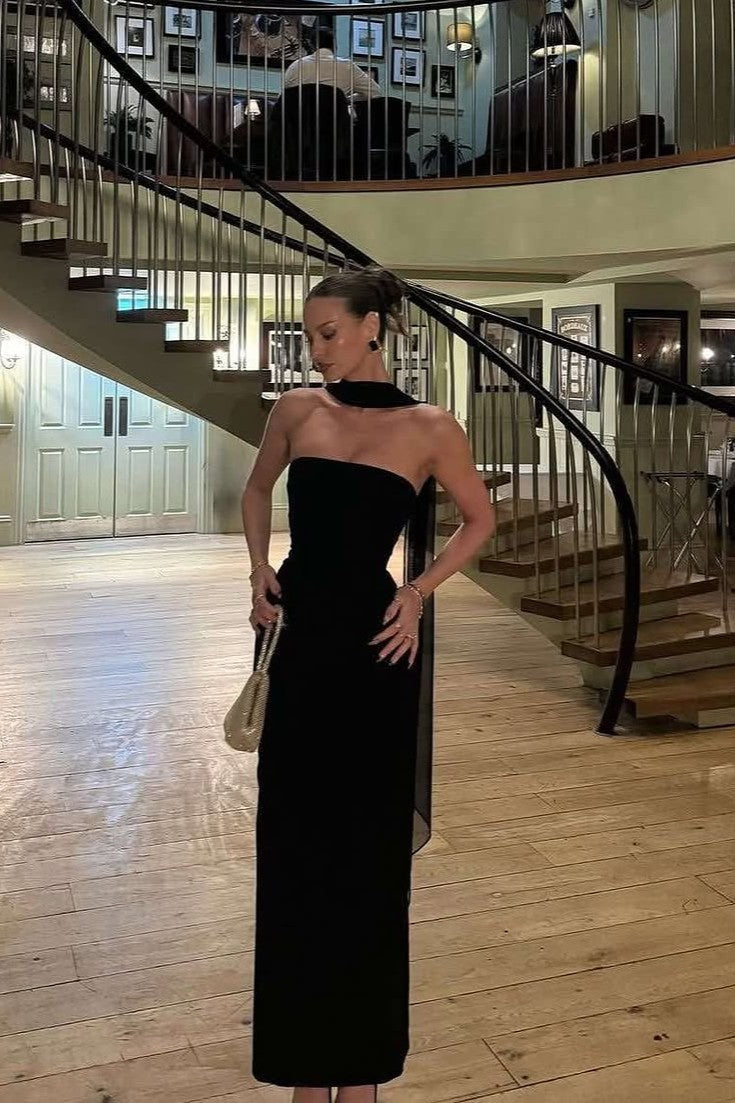 Onifa Scarf Maxi Dress - Black