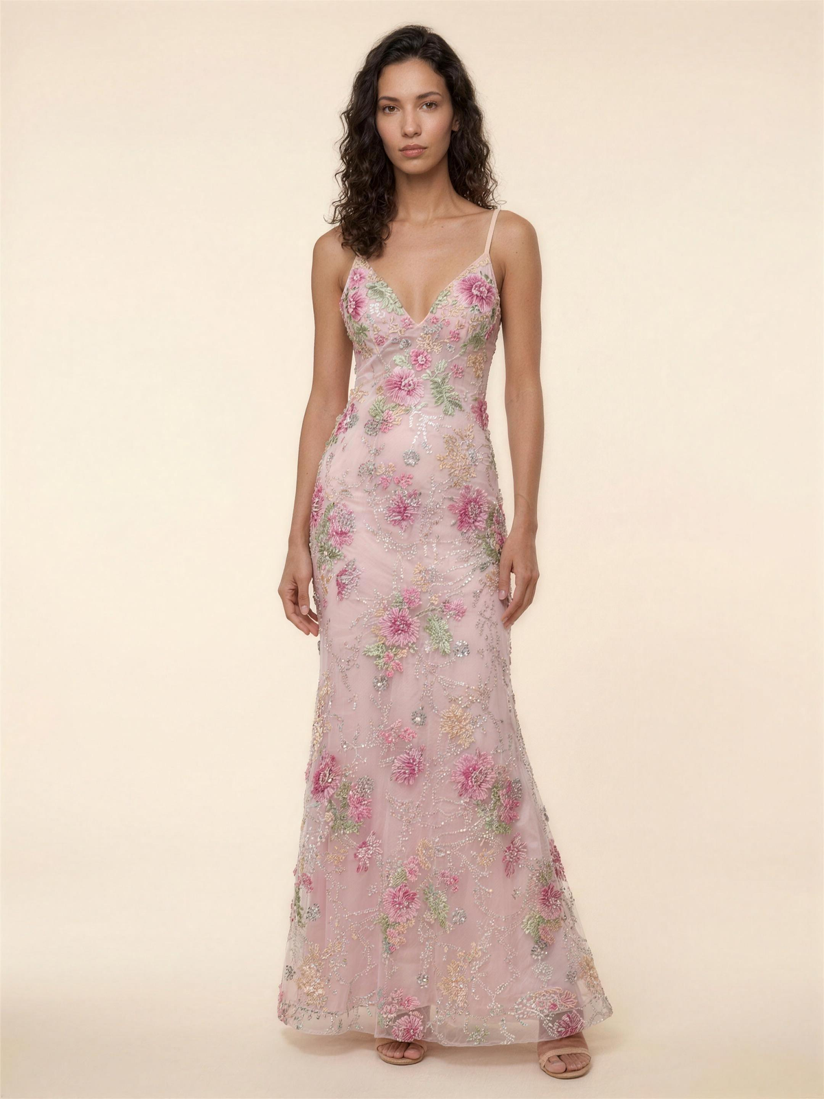 Ophelie Mermaid Maxi Dress - Pink Floral