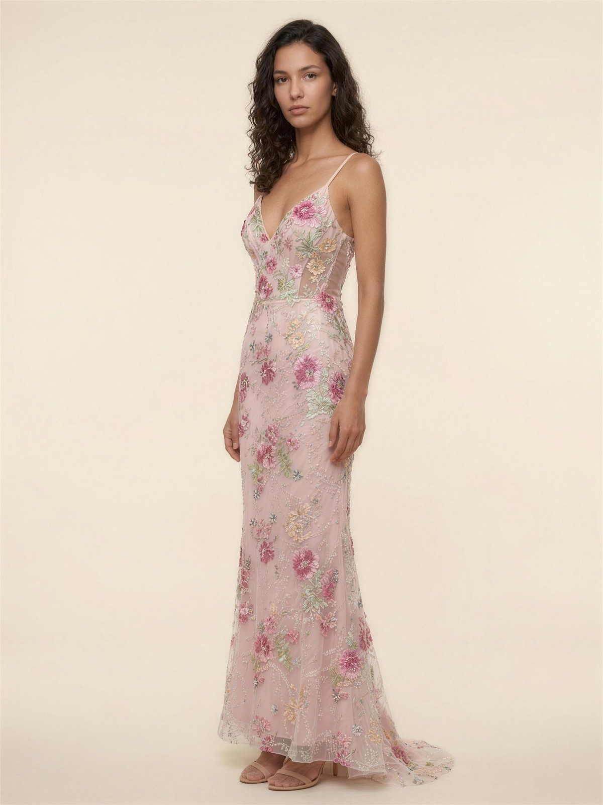 Ophelie Mermaid Maxi Dress - Pink Floral