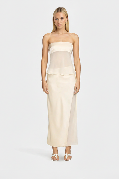 Pauline Sheer Maxi Dress - Cream