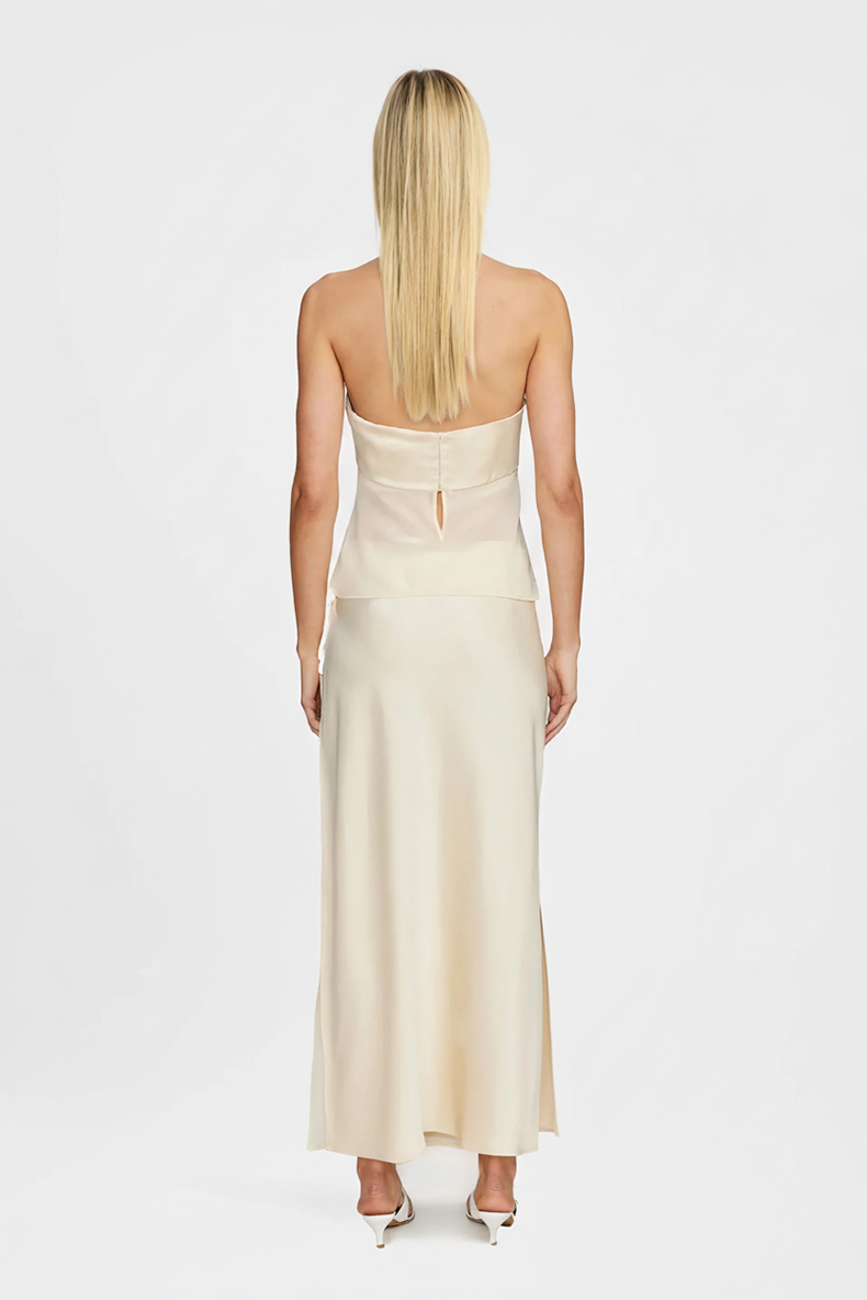Pauline Sheer Maxi Dress - Cream