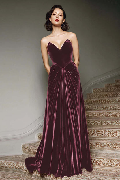 Raphaelle Velvet Maxi Dress - Plum
