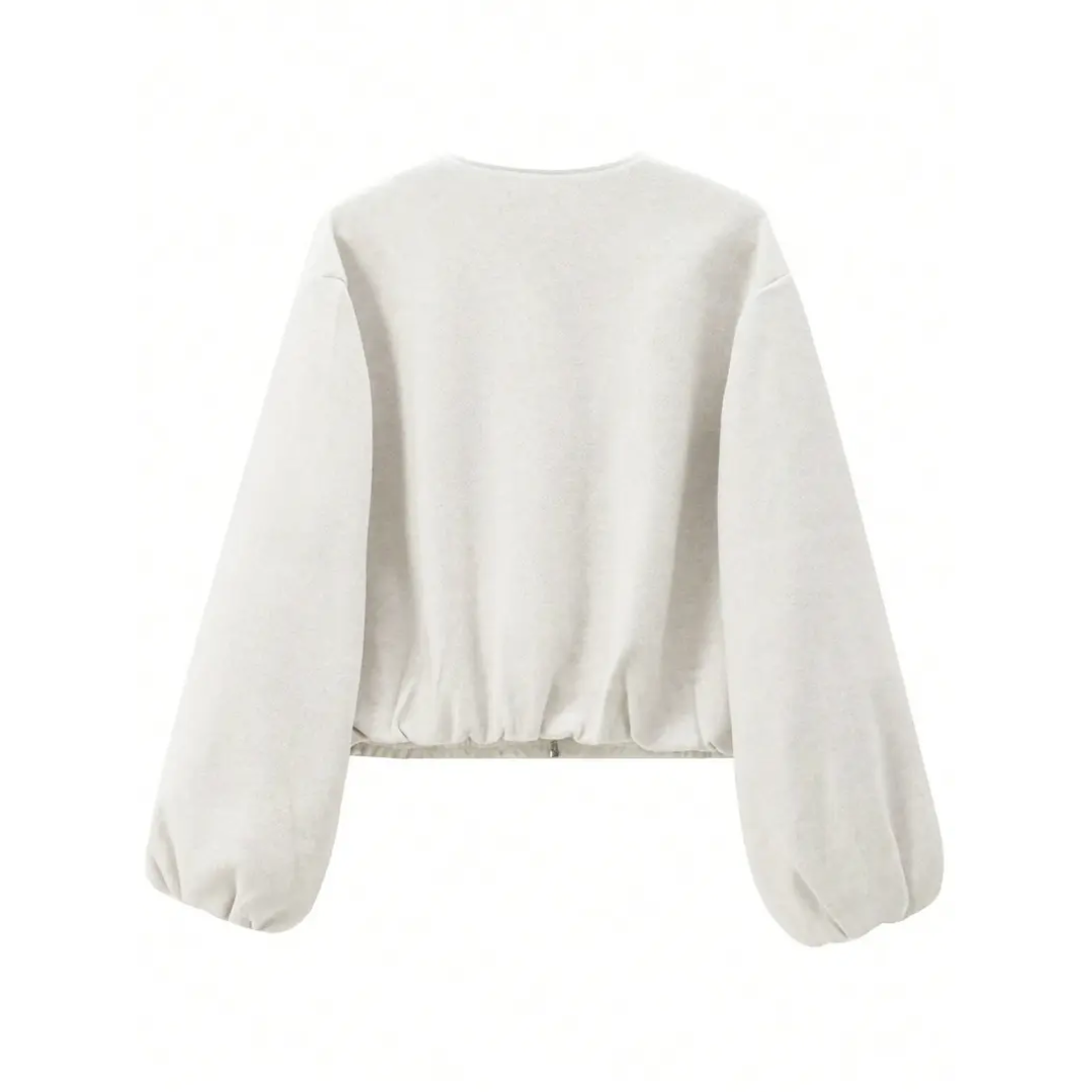 Rhian Cropped Bomber Jacket - Off White