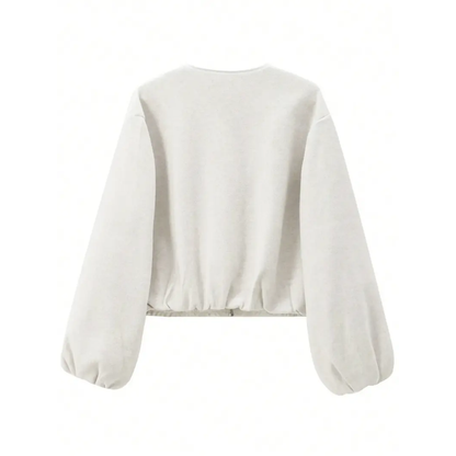 Rhian Cropped Bomber Jacket - Off White