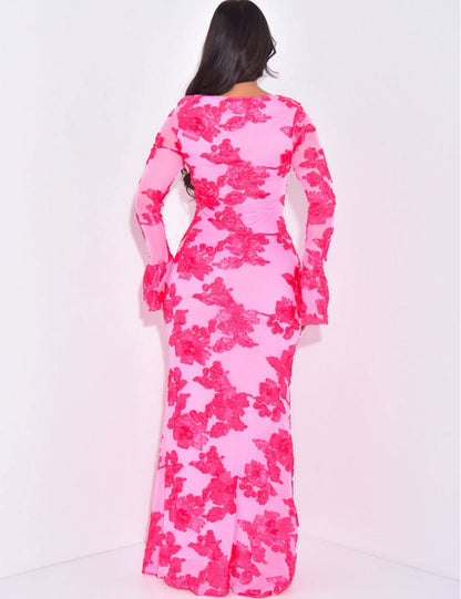 Women's Wedding Guest Floral Long Sleeve Maxi Dress - product image 7