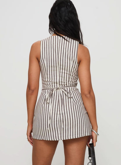 Nova Mini Dress - Brown