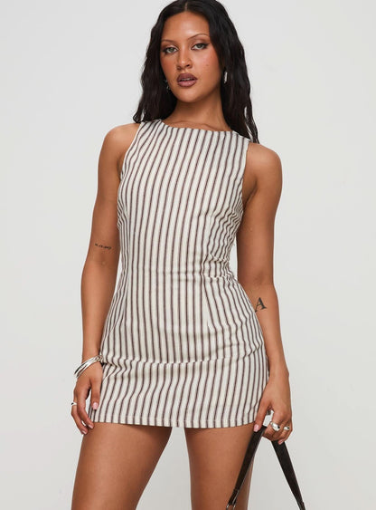 Nova Mini Dress - Brown