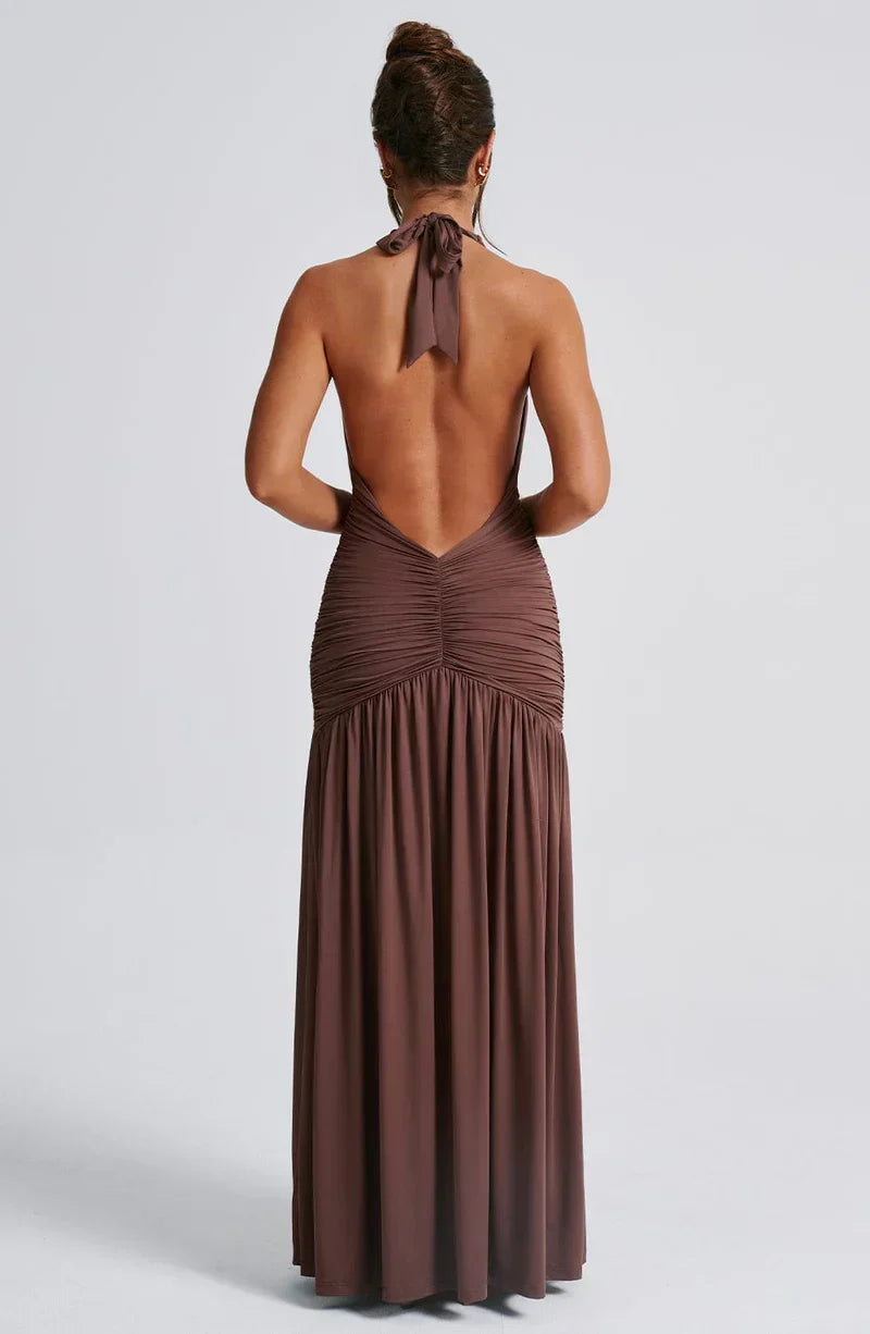 Sable Halter Maxi Dress - Mocha