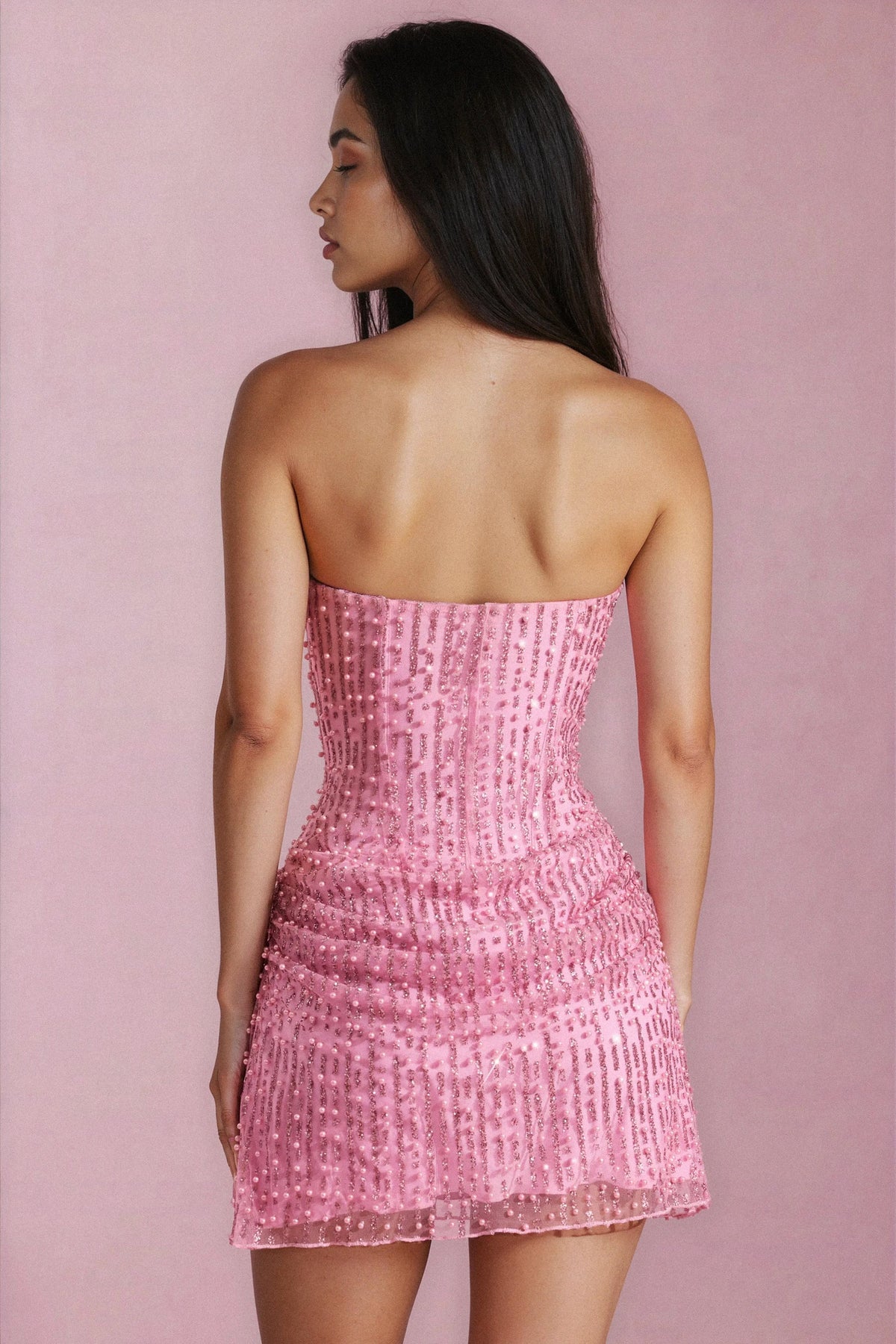 Saphira Strapless Mini Dress - Pink