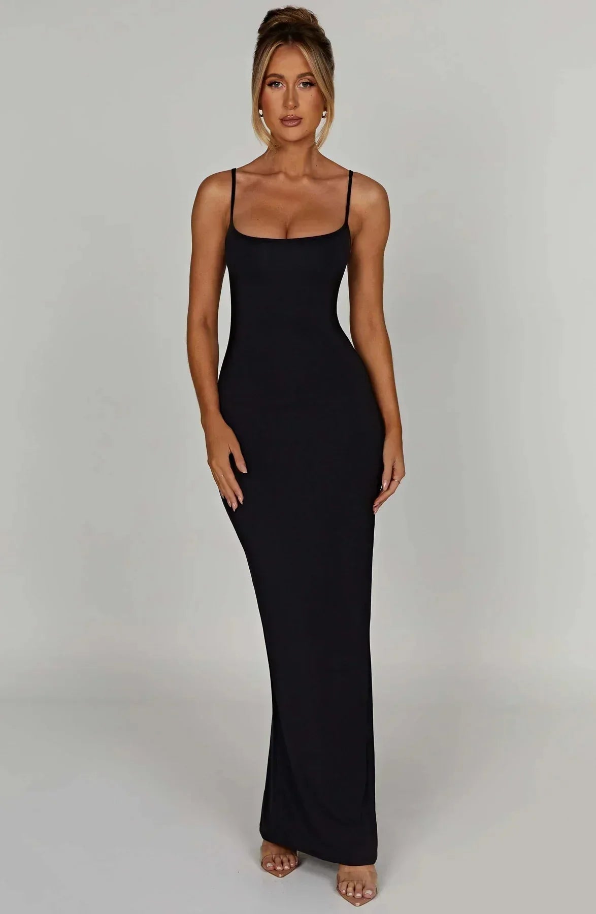Sascha Scoop Neck Maxi Dress - Black