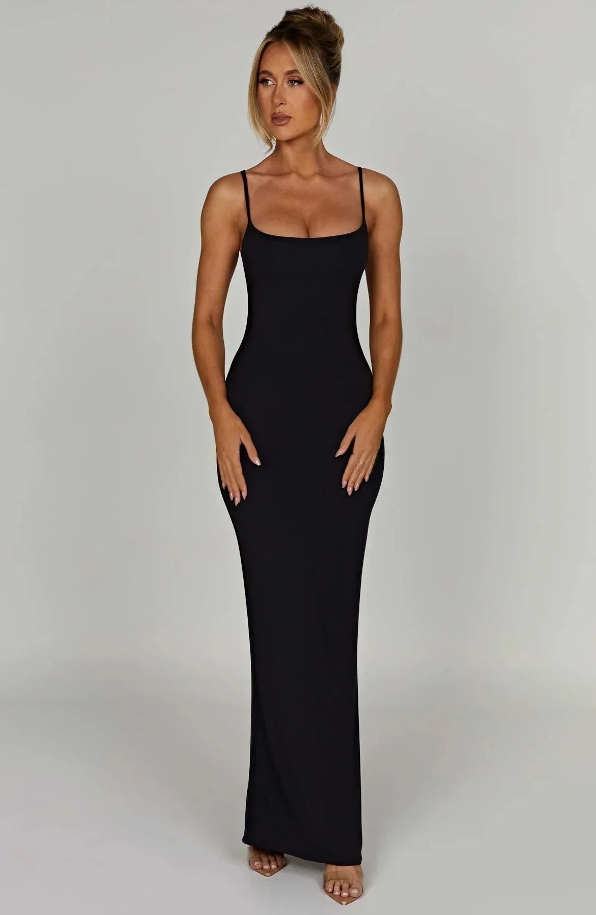 Sascha Scoop Neck Maxi Dress - Black