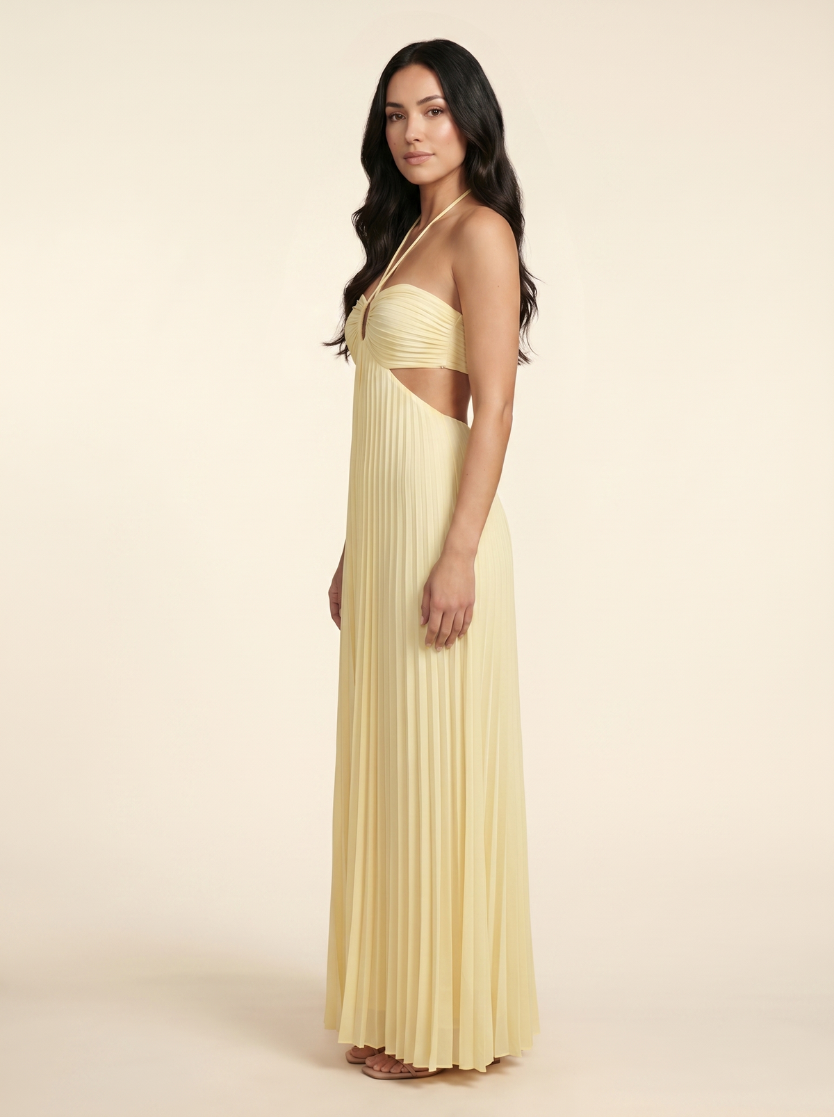 Seraphine Halter Maxi Dress - Butter Yellow