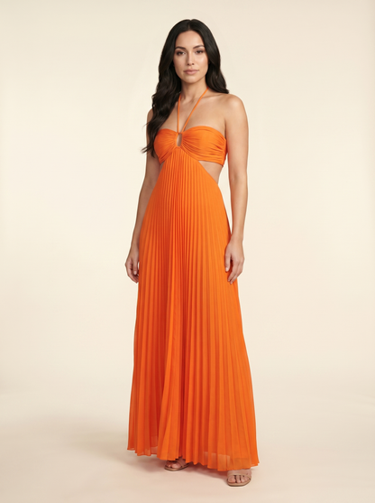 Seraphine Halter Maxi Dress - Orange