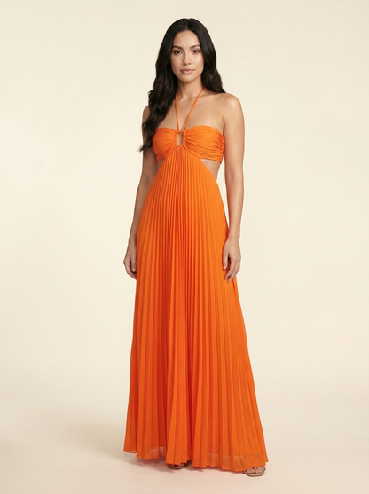 Seraphine Halter Maxi Dress - Orange