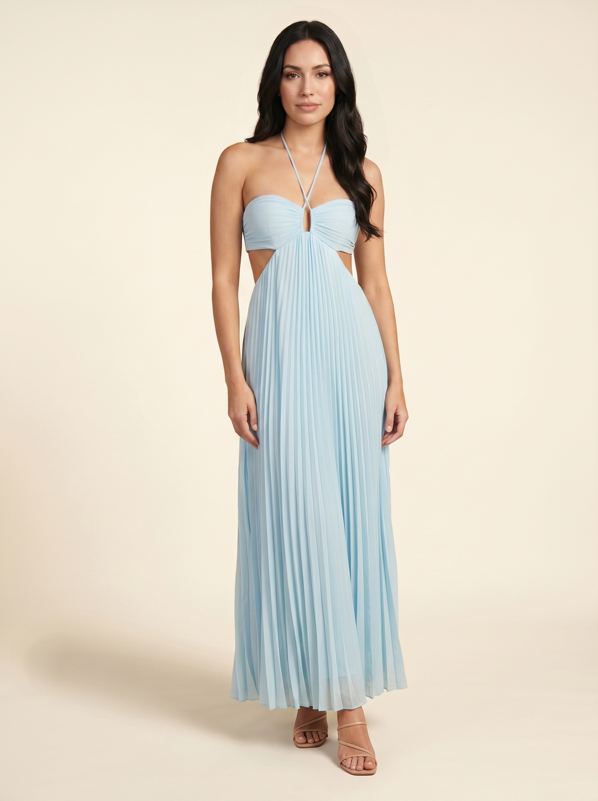 Seraphine Halter Maxi Dress - Sky Blue