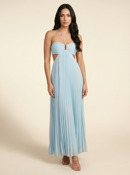 Seraphine Halter Maxi Dress - Sky Blue