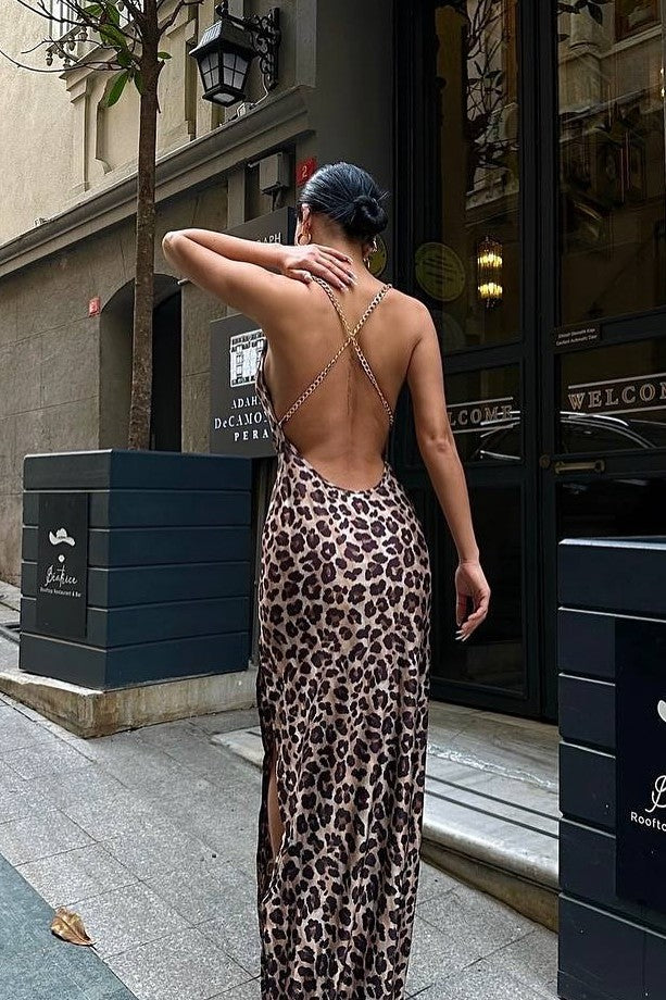 Seya Leopard Maxi Dress - Leopard Print