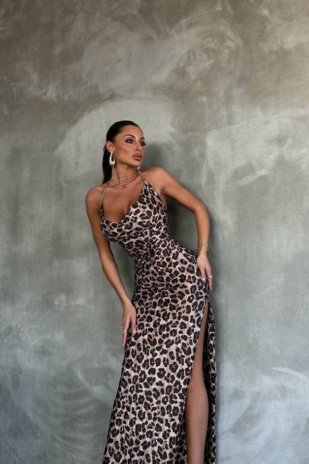 Seya Leopard Maxi Dress - Leopard Print