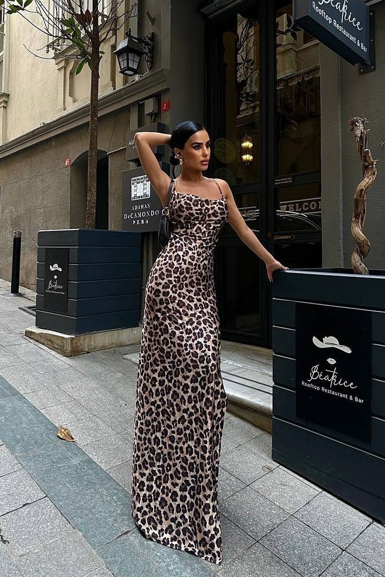 Seya Leopard Maxi Dress - Leopard Print