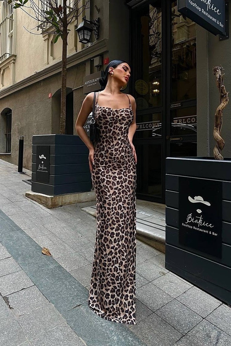 Seya Leopard Maxi Dress - Leopard Print