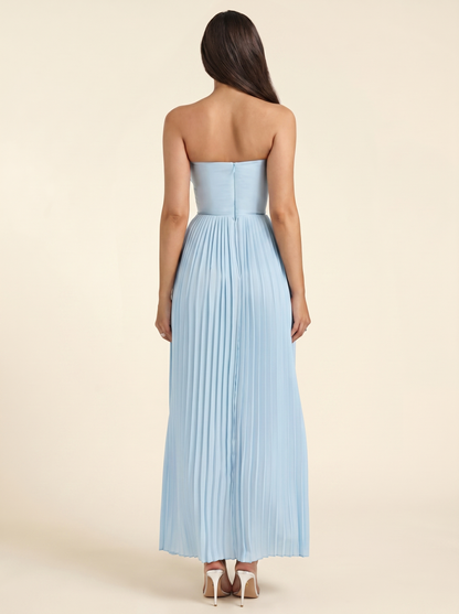 Sidonie Pleated Maxi Dress - Sky Blue
