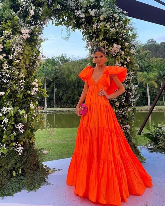 Thais Tiered Maxi Dress - Orange