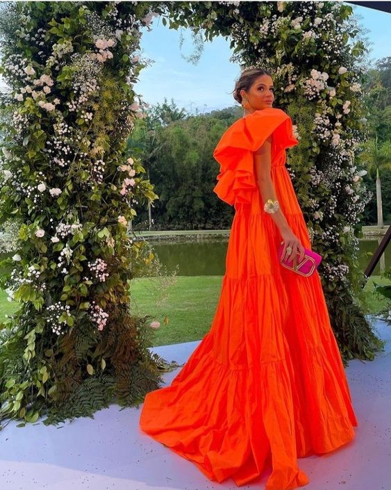 Thais Tiered Maxi Dress - Orange
